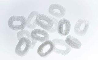 white agar plastic pieces