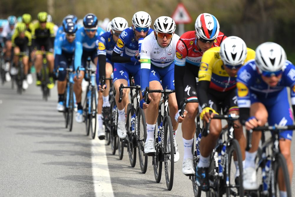 Alvaro Hodeg tucked into the Quick-Step train at Volta a Catalunya