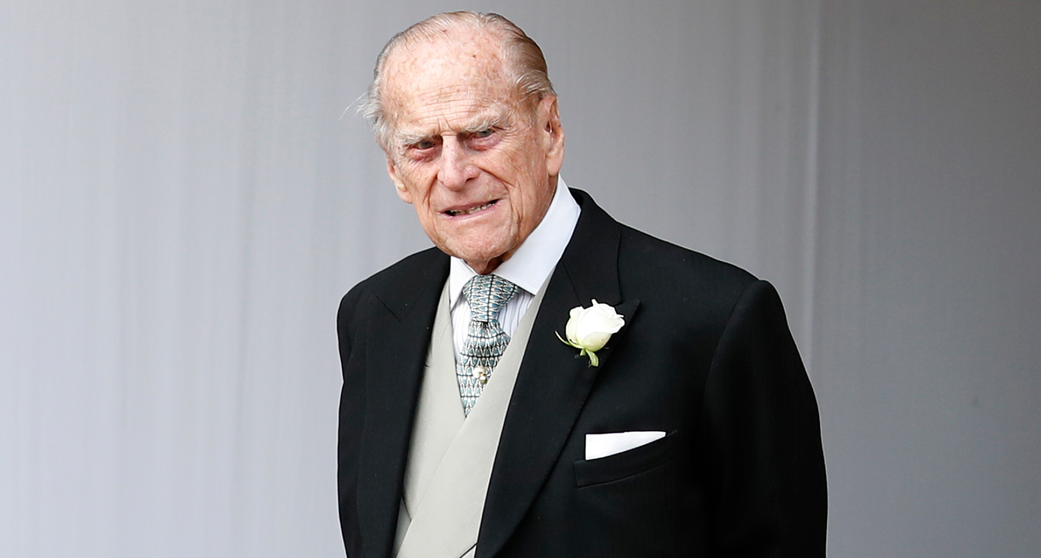 Prince Philip grimacing in a suit