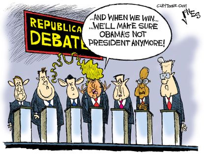 Obama cartoon U.S. GOP Debate President