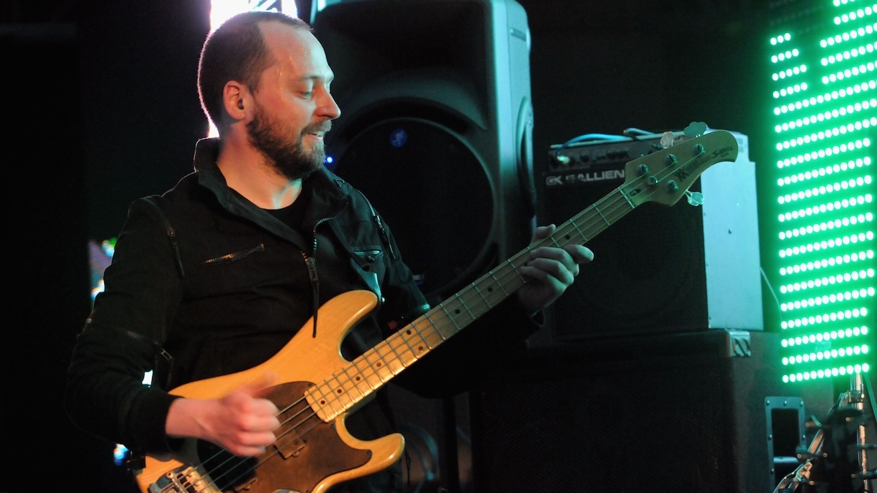 Avant garde musician Tom Jenkinson, aka Squarepusher, performs in the Clore Ballroom of the Royal Festival Hall as part of the Ether Festival, on April 24, 2009