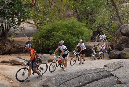 A line of racers through Granite Gorge