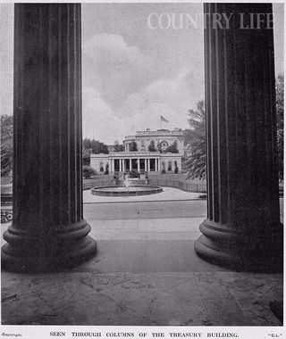 White House --- Through the columns of the treasury building