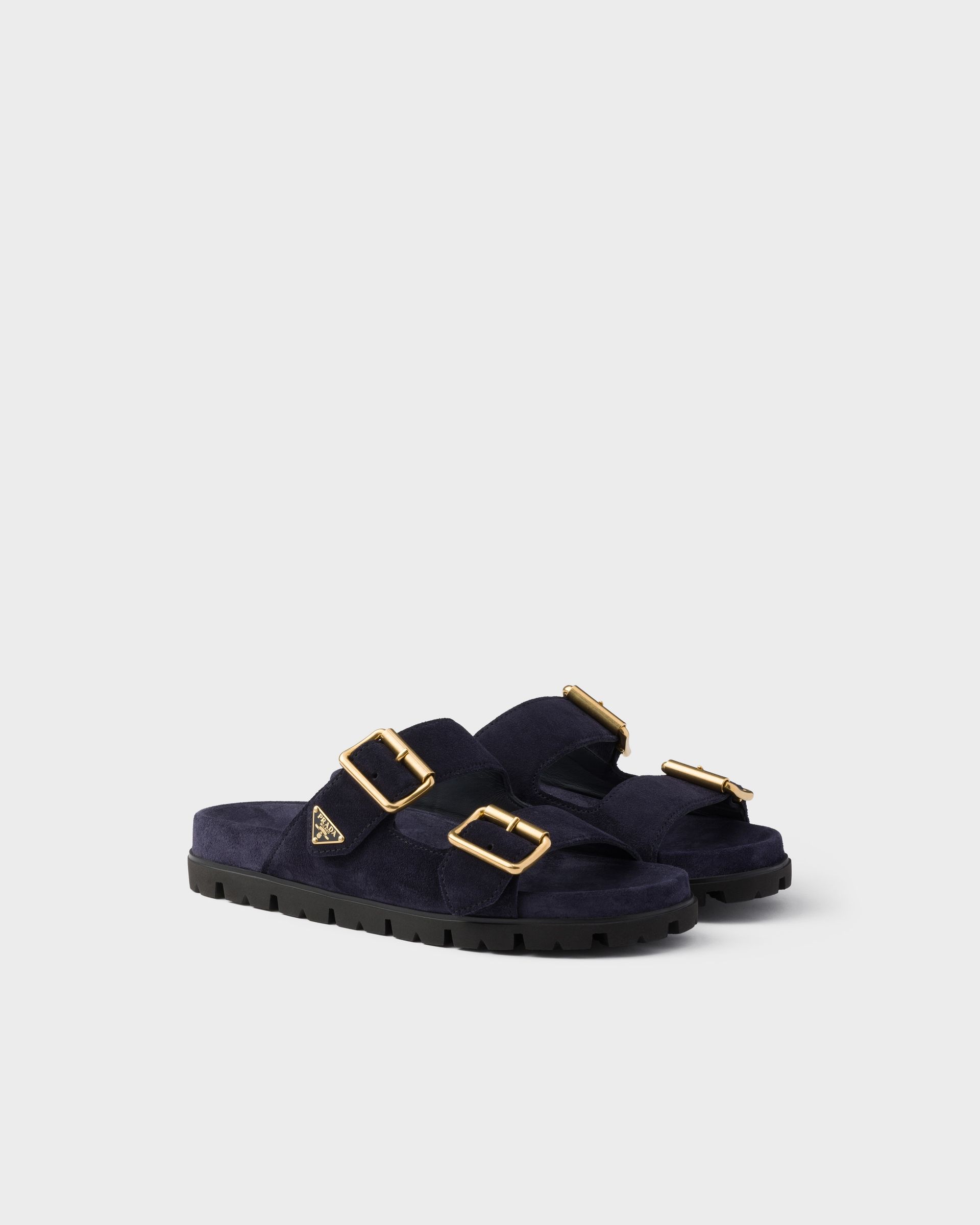 Suede Strap Slides