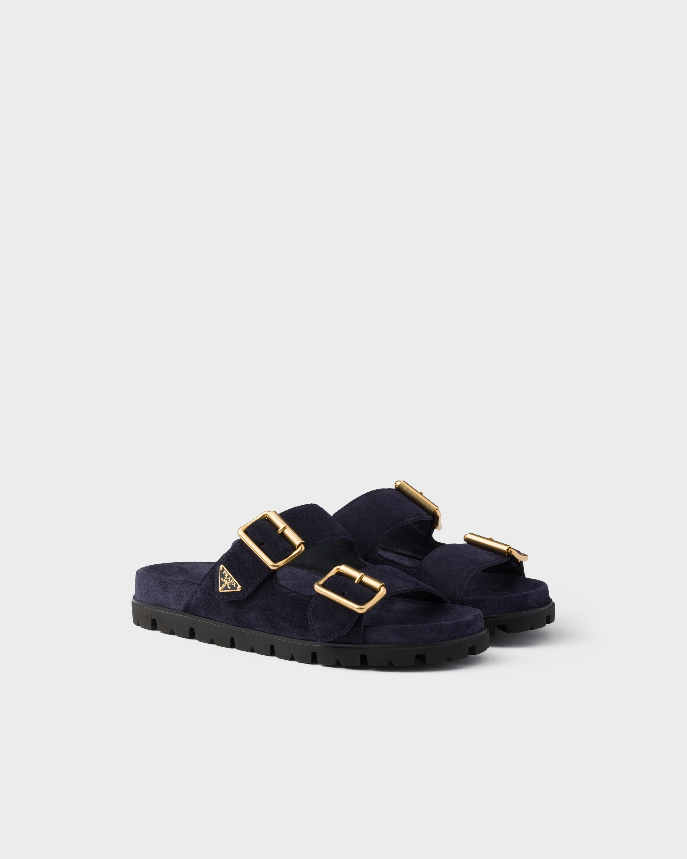 Suede Strap Slides