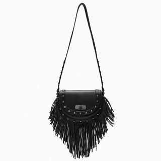 Zara Fringed Crossbody Bag in black