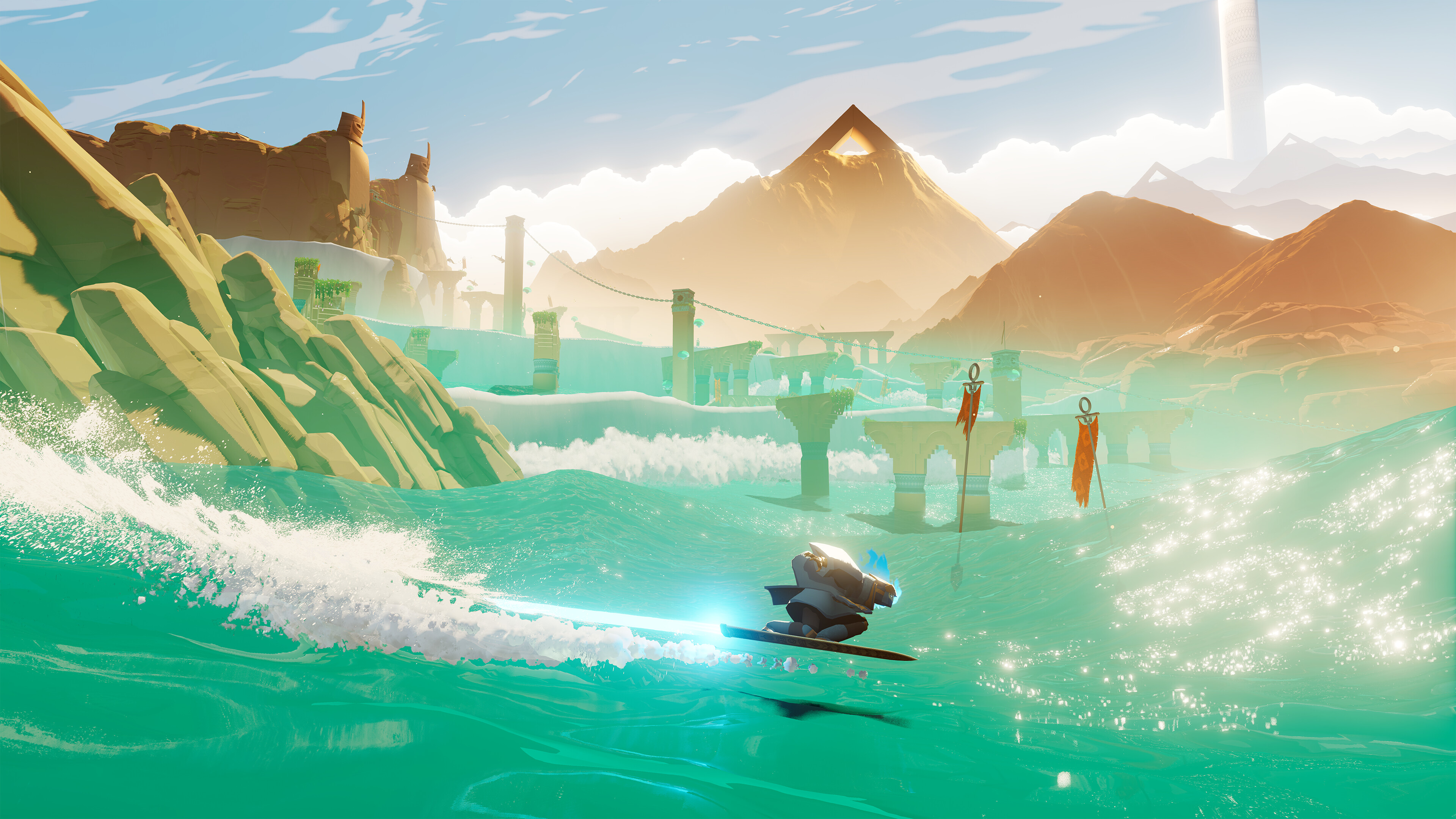 A promotional screenshot from Sword of the Sea.