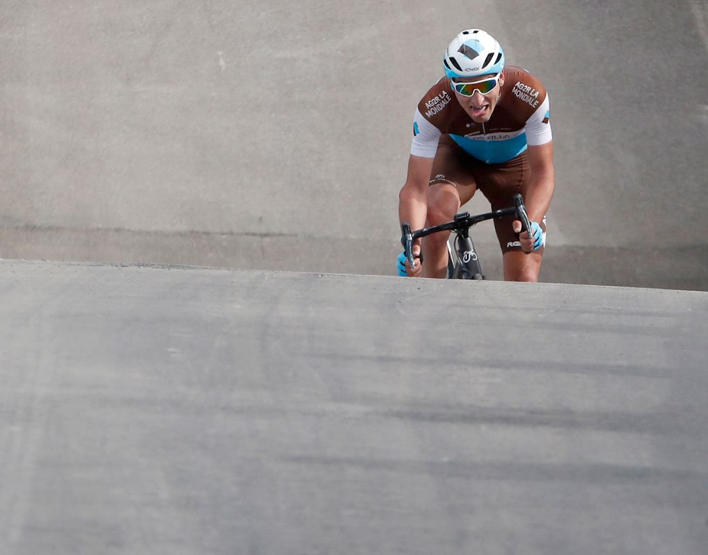 Nans Peters solos to victory during stage 17 at the Giro