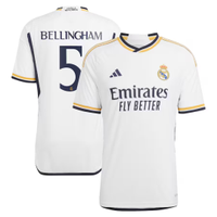 Real Madrid Adidas Home Authentic Shirt 2023/24 with Bellingham 5 printing