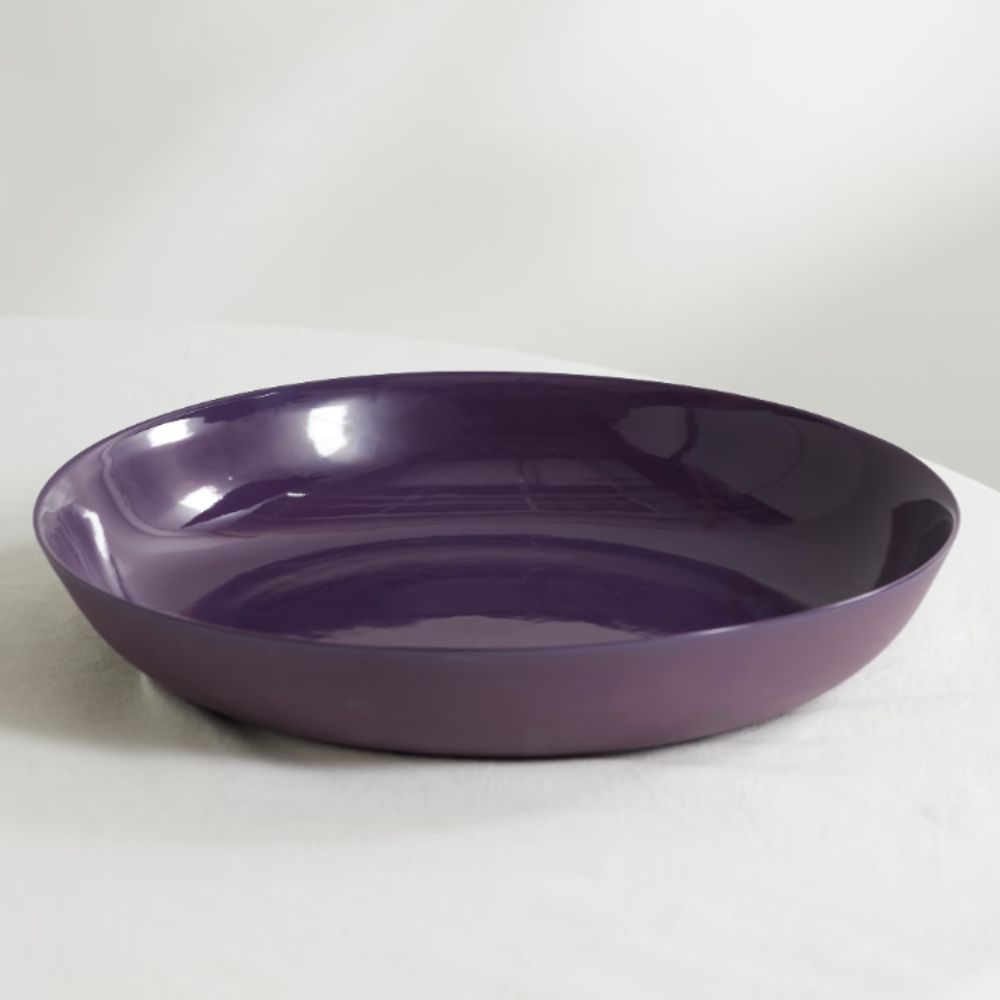 Plum colored wide bowl