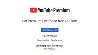 YouTube is trialling a Premium Lite subscription