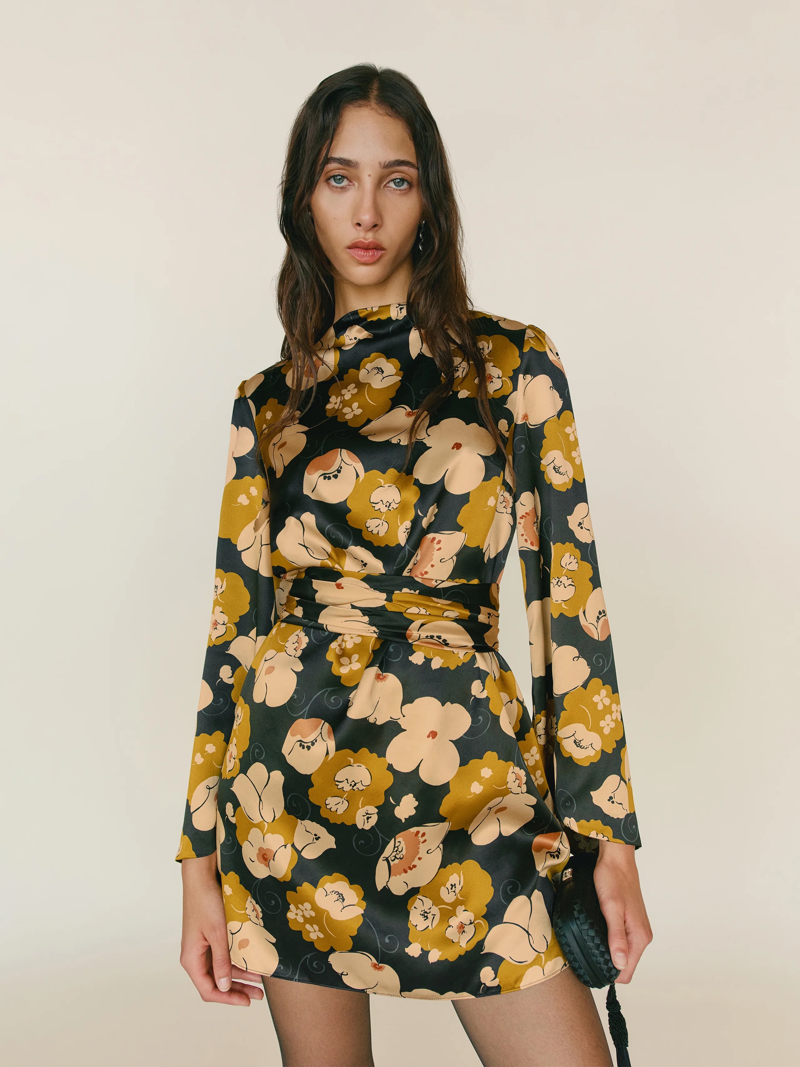 Reformation x Camille Rowe Astrid Silk floral dress