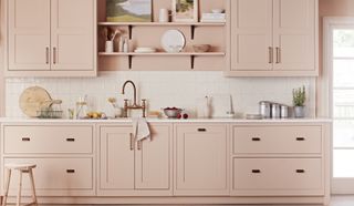 Haddon kitchen in plaster pink by Kitchen Makers