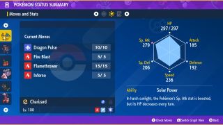 Pokémon Scarlet and Violet Charizard IV checker stats
