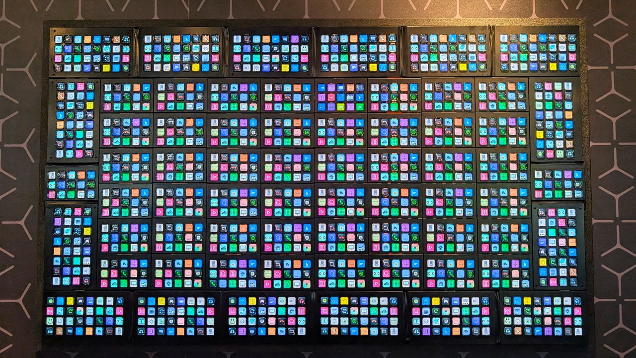 Stream Deck modular units built into a large wall display at Computex 2025