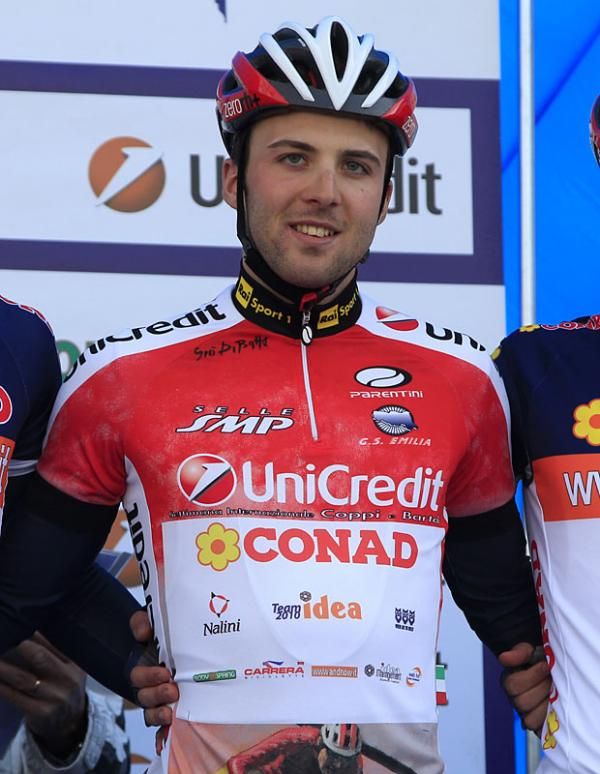 GC Leader Andrea Palini (Team Idea) on the podium