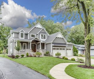 Front yard with pathways