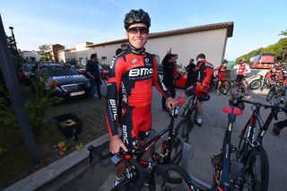 Greg Van Avermaet is all smiles at the team camp