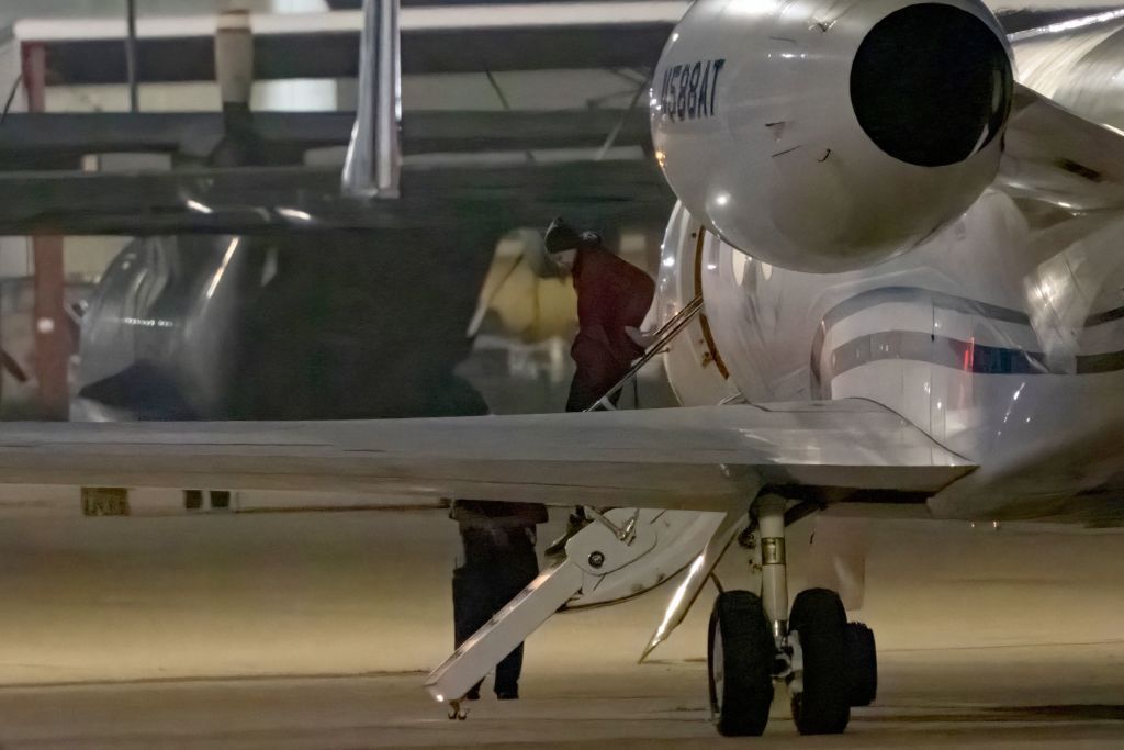 U.S. basketball player Brittney Griner disembarks from a plane in San Antonio, Texas, after being released from custody in Russia. 