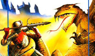 A knight fights a dragon on the cover of an Usborne book.
