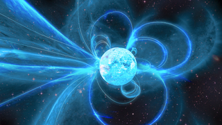 An artist's impression of an erupting magnetar