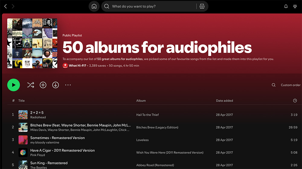 A screenshot of the Spotify interface
