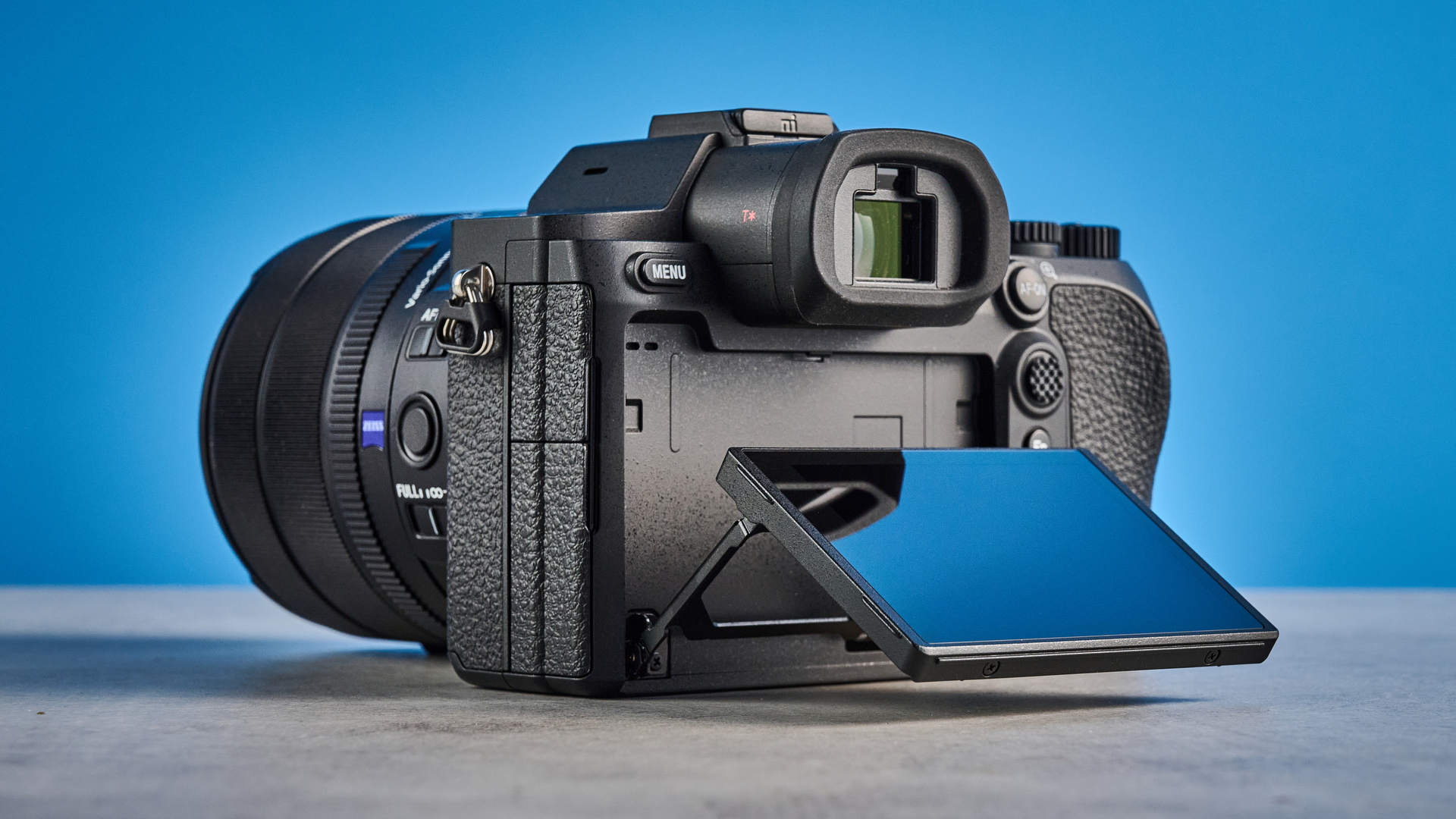 A black Sony RX10 V bridge camera