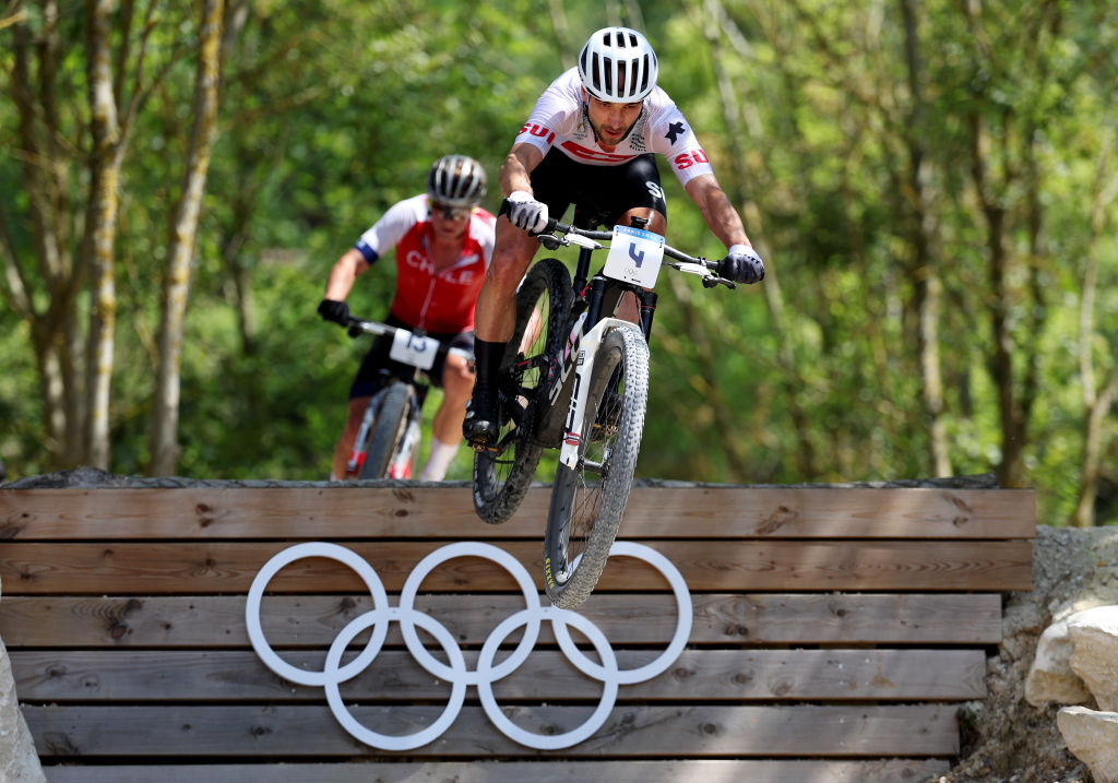 2024 Olympic Games: Nino Schurter in action