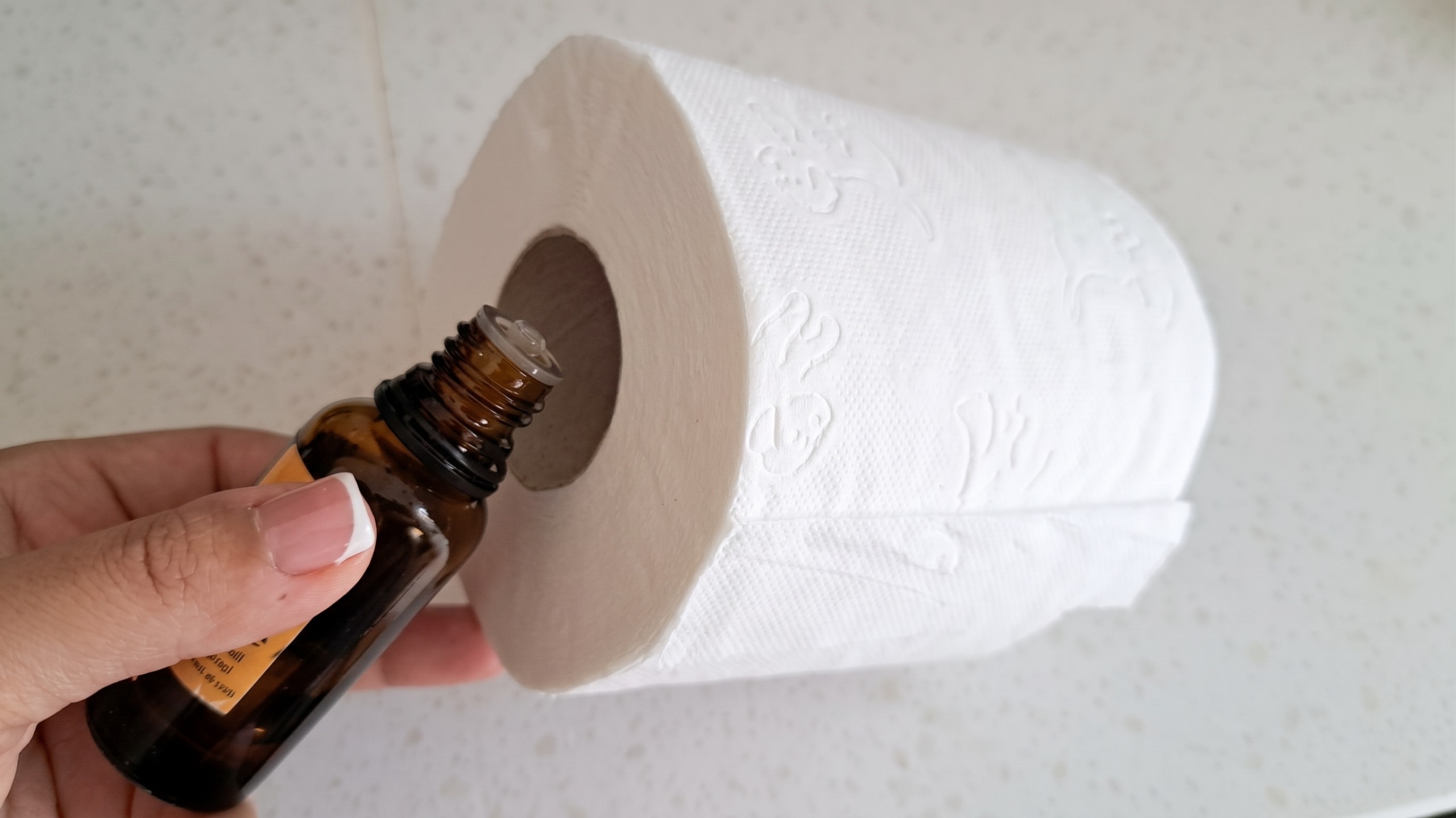 essential oil in toilet paper roll 