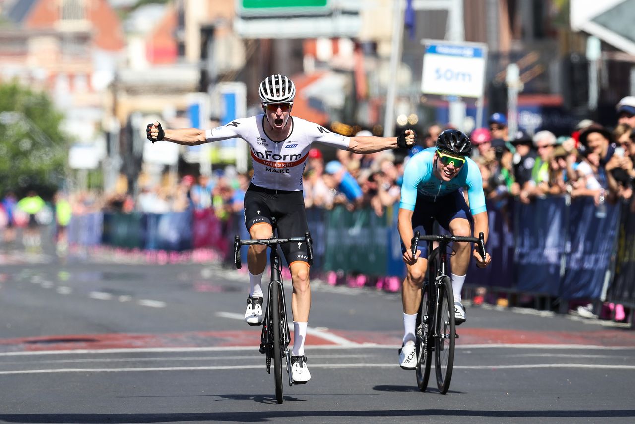 Jarrad Drizners wins the under 23 criterium