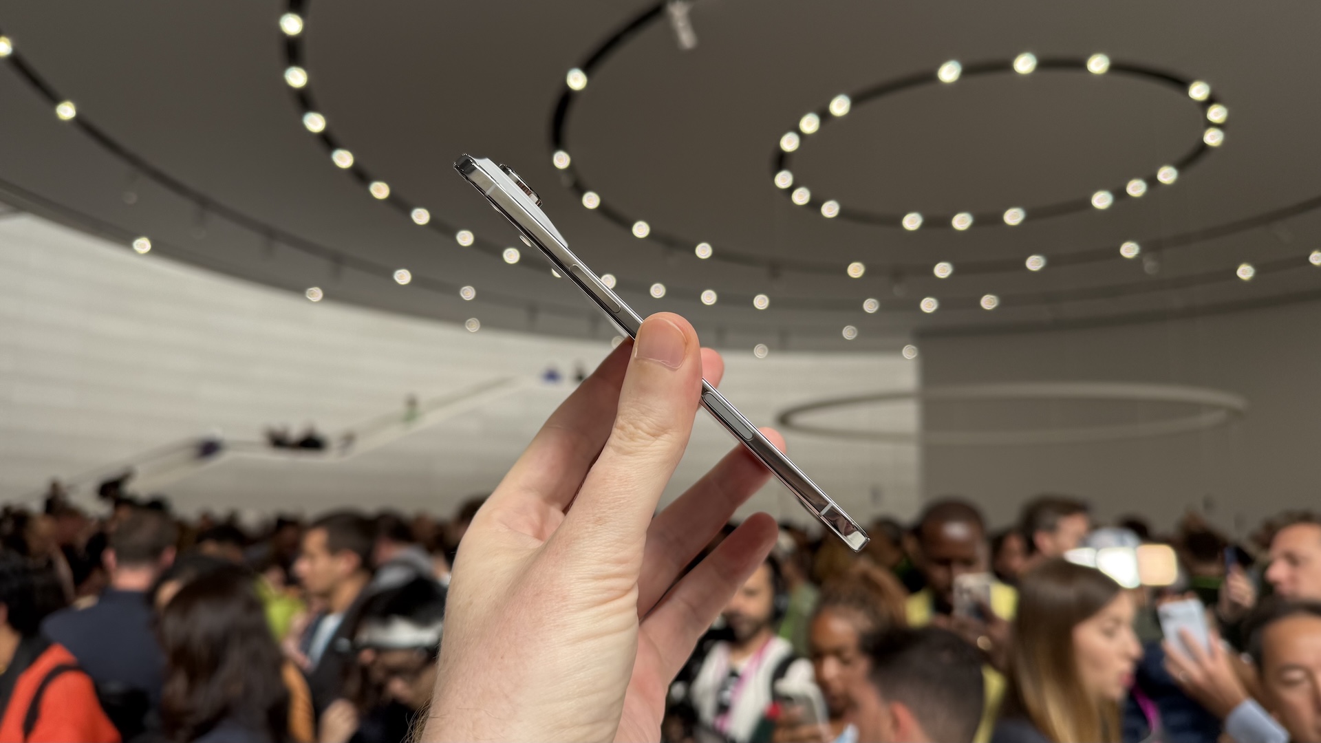 Images of the product launch for iPhone 17 at Apple&#039;s HQ in Cupertino