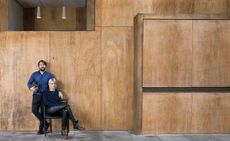 René and Nadine Redzepi outside the Noma test kitchen, which has been temporarily moved to their Copenhagen backyard while the restaurant prepares for its relaunch 
