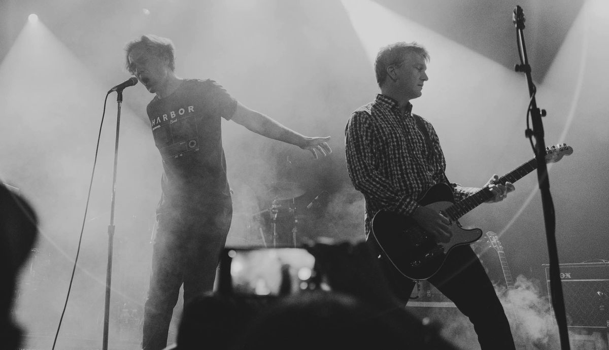 Jason Narducy (right) performs onstage with Verböten