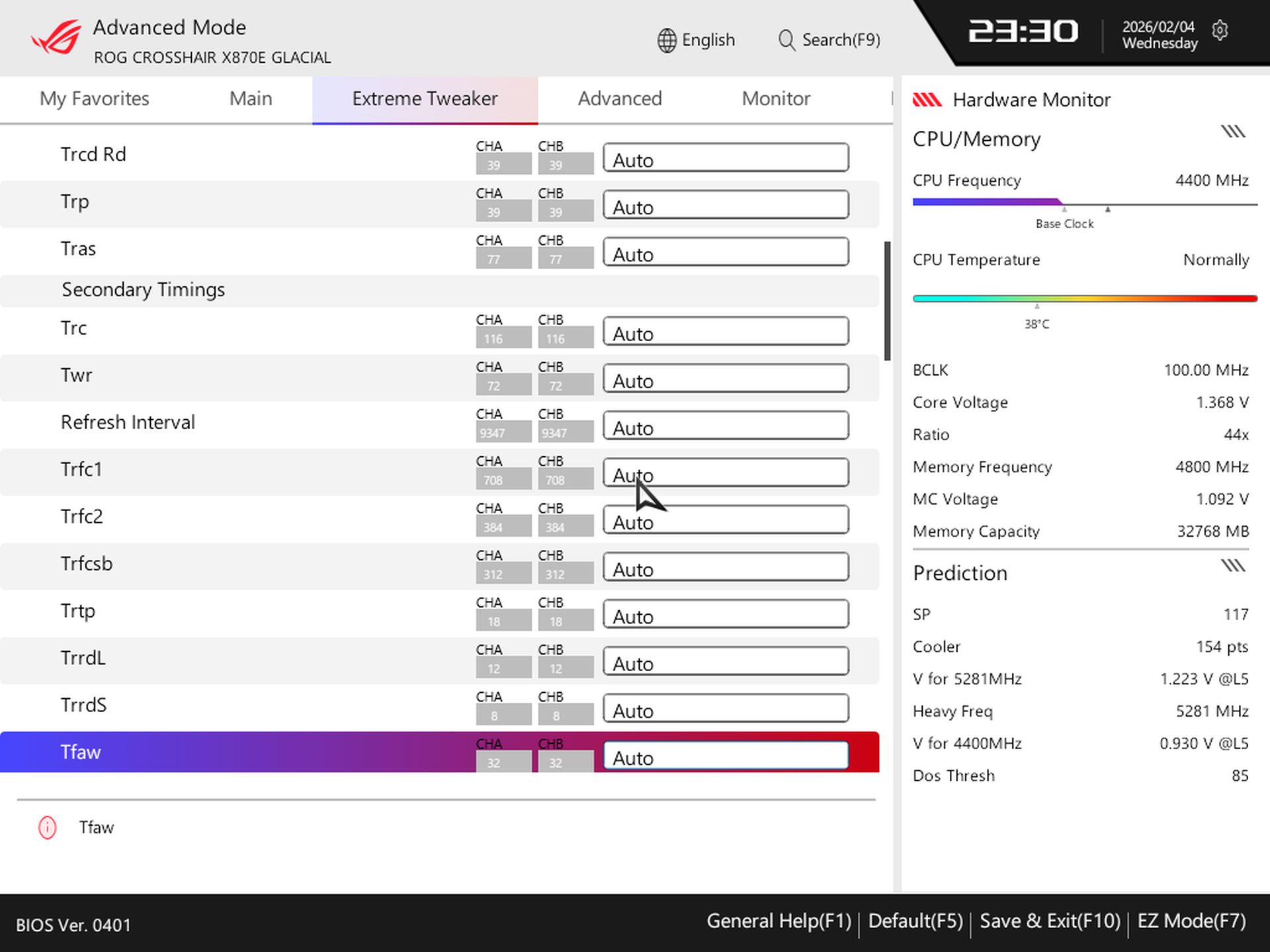 Asus ROG Crosshair X870E Glacial - BIOS