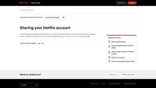 A screenshot showing the Netflix account sharing FAQ page as of 09/02/2022