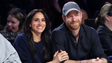 Meghan, Duchess of Sussex and Prince Harry, Duke of Sussex attend the 75th NBA All-Star Game at Intuit Dome on February 15, 2026 in Inglewood, California