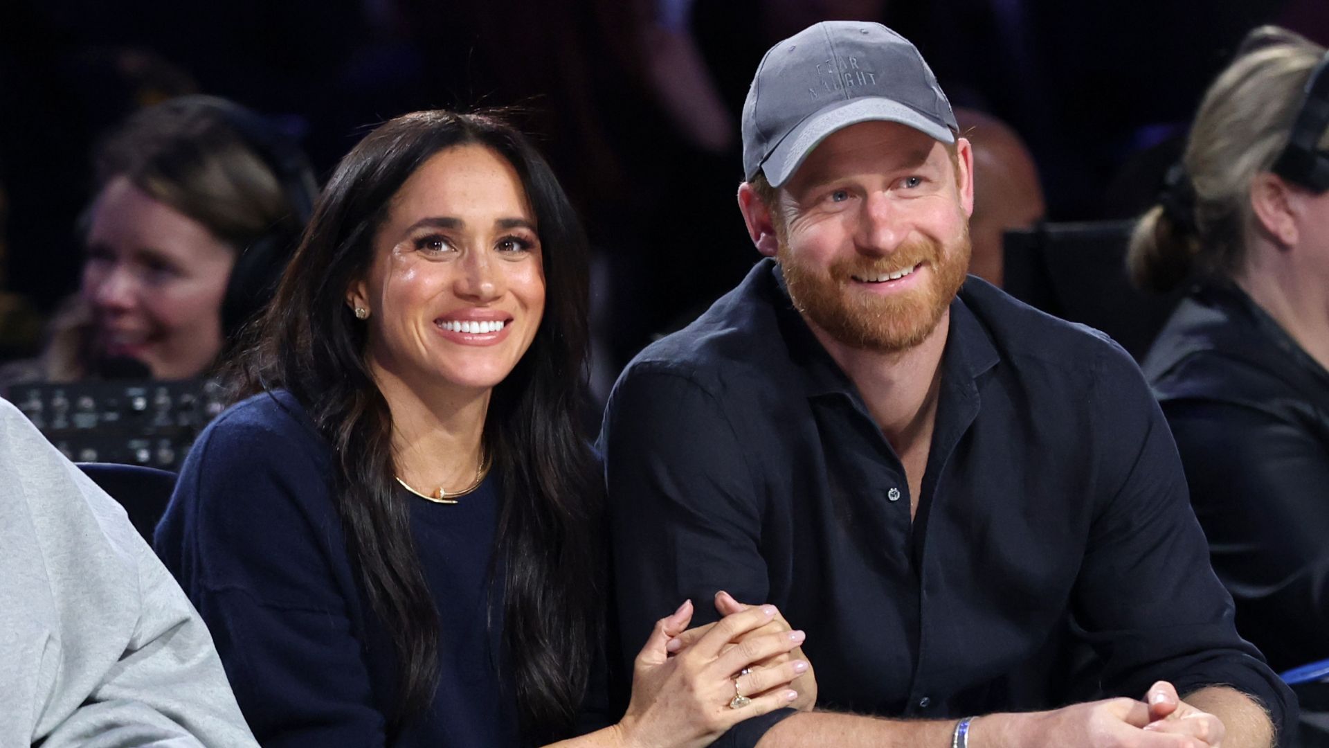 Meghan, Duchess of Sussex and Prince Harry, Duke of Sussex attend the 75th NBA All-Star Game at Intuit Dome on February 15, 2026 in Inglewood, California