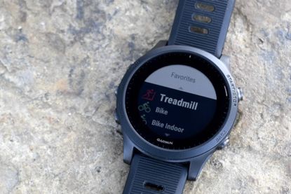 The Garmin Forerunner 945 showing workout details for cycling and running