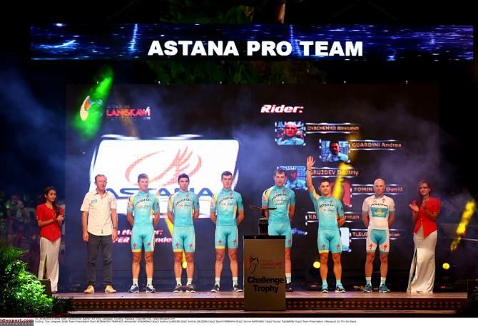 The Astana team for the Tour de Langkawi team presentation