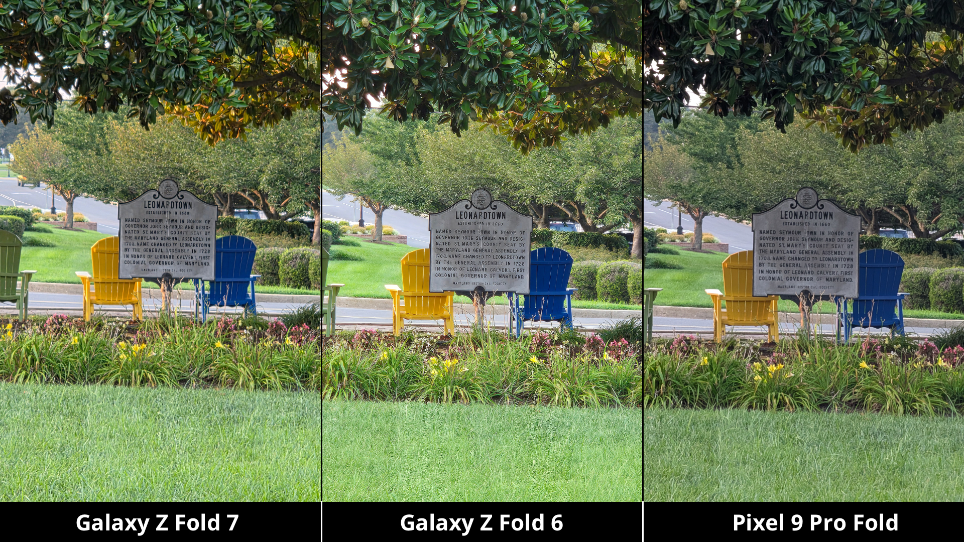 سامسونگ Galaxy Z Fold 7 مقابل Galaxy Z Fold 6 و Pixel 9 Pro Pold Camera مقایسه