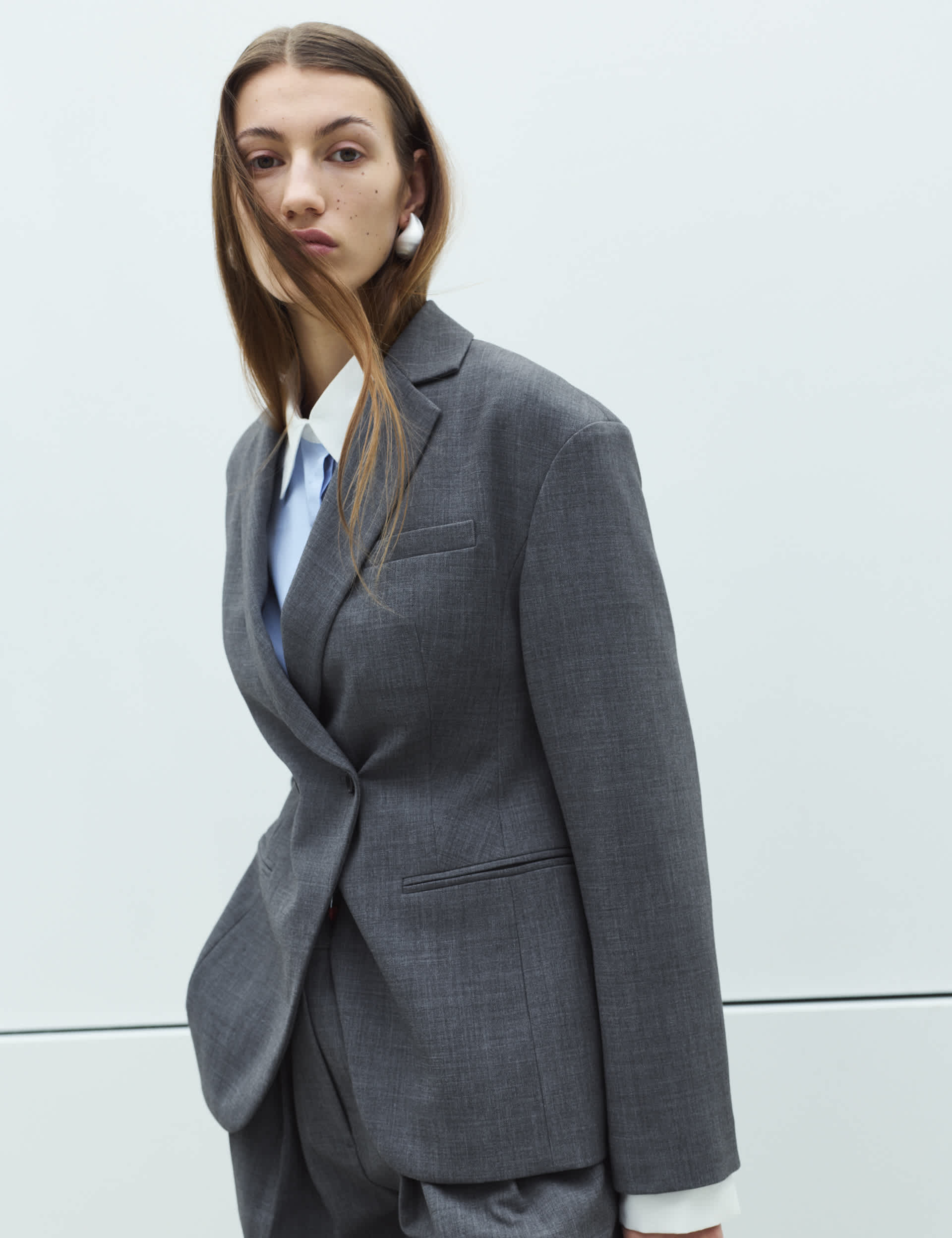 Waisted Double Breasted Longline Blazer