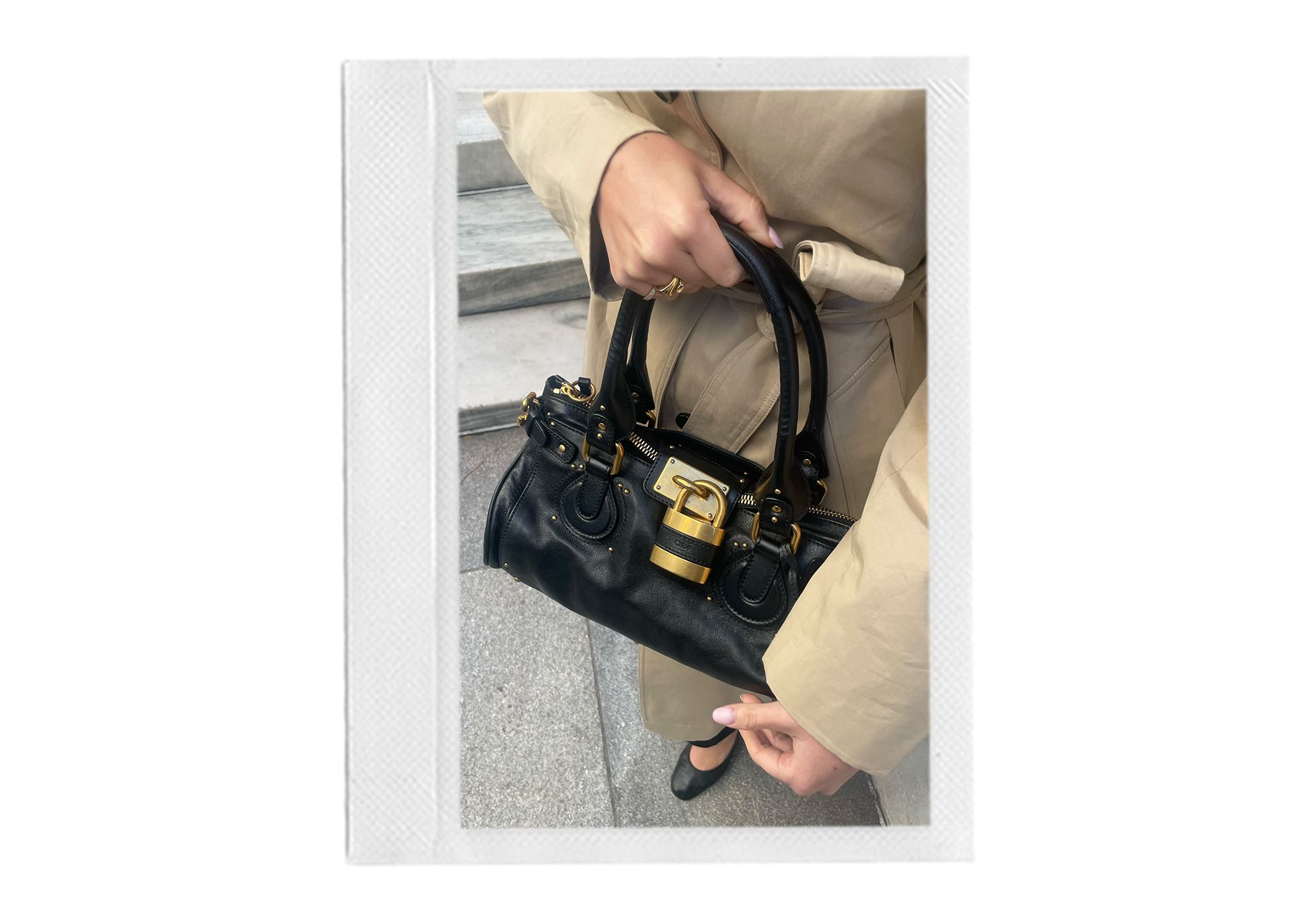 senior fashion editor Anna LaPlaca carrying the Chloé Paddington Bag