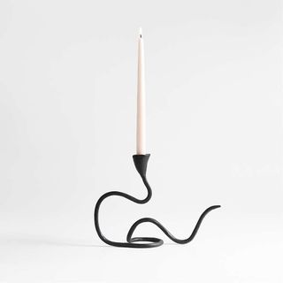 Sacré Small Black Metal Taper Candle Holder