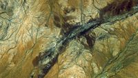 A satellite image of Jack Hills, Australia.