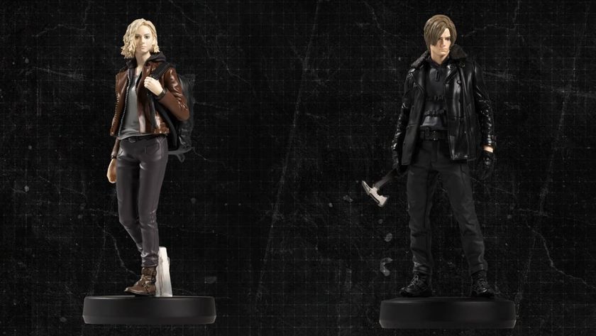 Screenshot showing the Grace and Leon Resident Evil Requiem amiibo figures.