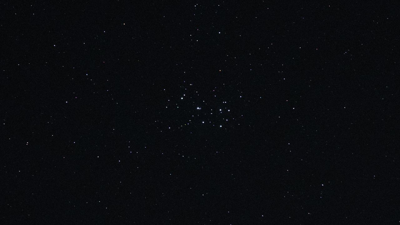 The Pleiades in the night sky