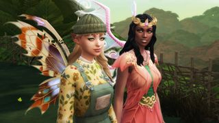 The Sims 4: Enchanted by Nature - Two fairies standing outside