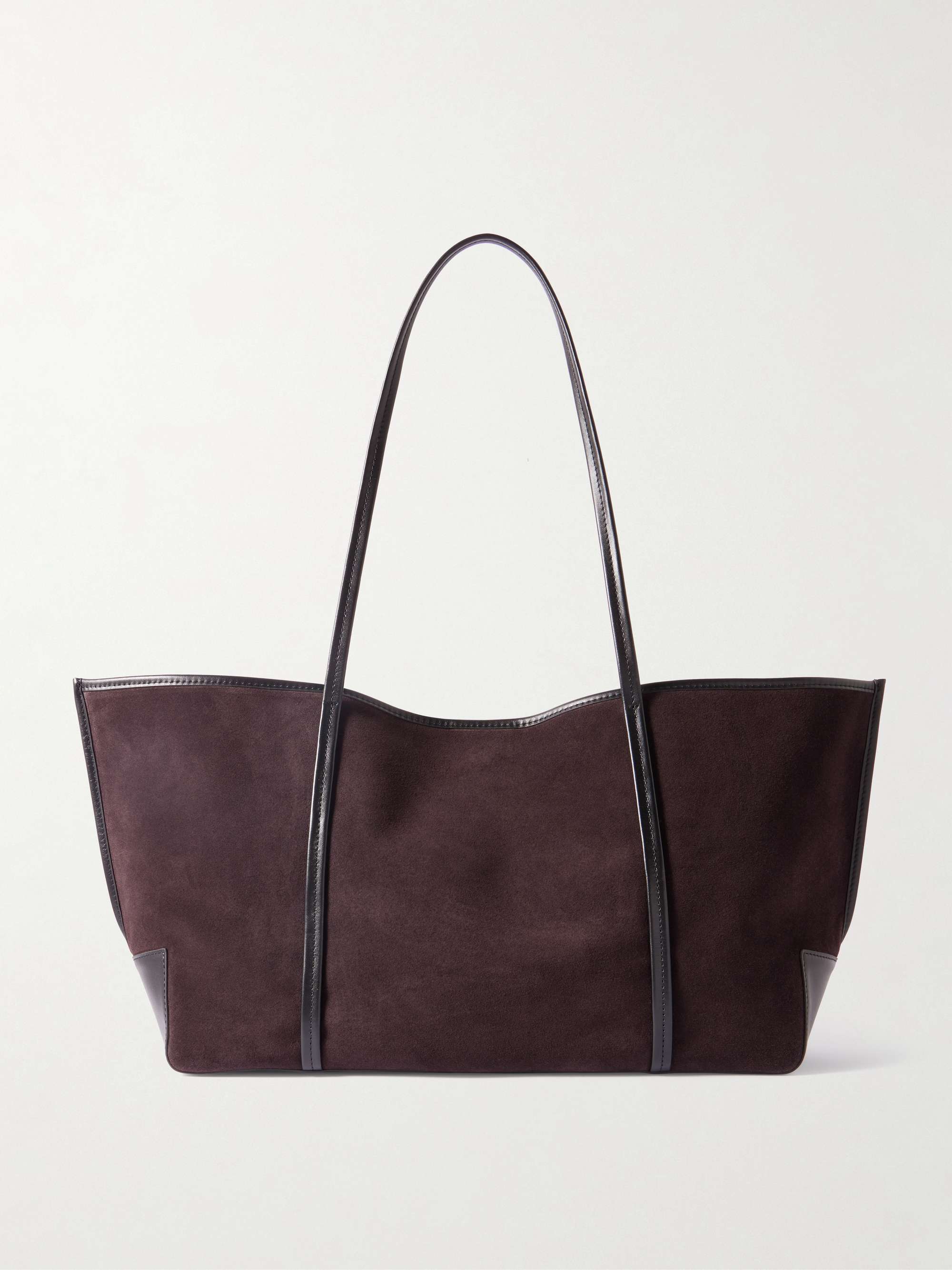 Bateau Leather-Trimmed Suede Tote
