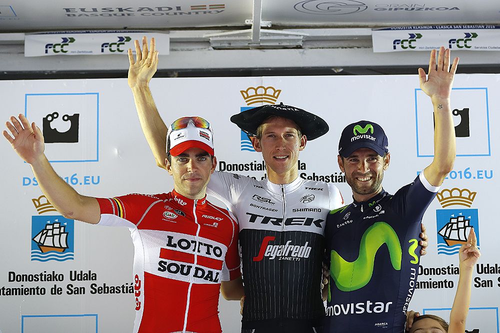 Clasica San Sebastian podium with Bauke Mollema (Trek-Segafredo) taking the victory