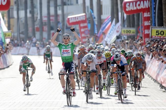 Andr&eacute; Greipel (Lotto Belisol) wins stage 4 of the Tour of Turkey.